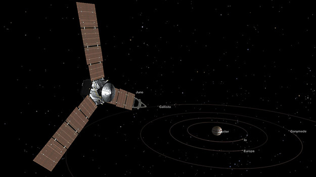 Tak możemy sobie wyobrażać sondę Juno zbliżającą się do Jowisza /NASA/JPL-Caltech /materiały prasowe