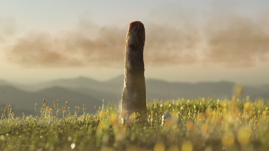 Tak można sobie wyobrażać wygląd Prototaxites w naturalnym środowisku /Rys. Matt Humpage (National Museums Scotland) /Materiały prasowe