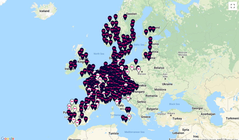 Tak obecnie wygląda sieć Ionity w Europie. Mało zachęcająco... /Informacja prasowa