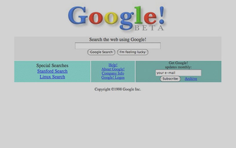 Tak prezentowała się wyszukiwarka Google w 1998 roku /Google /materiały prasowe
