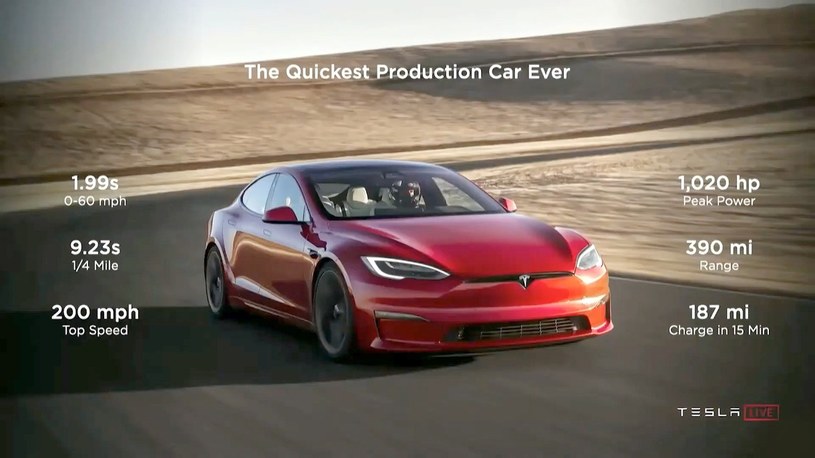 Tak w 2 sekundy przyspiesza do setki najpotężniejszy Model S Plaid [WIDEO] /Geekweek