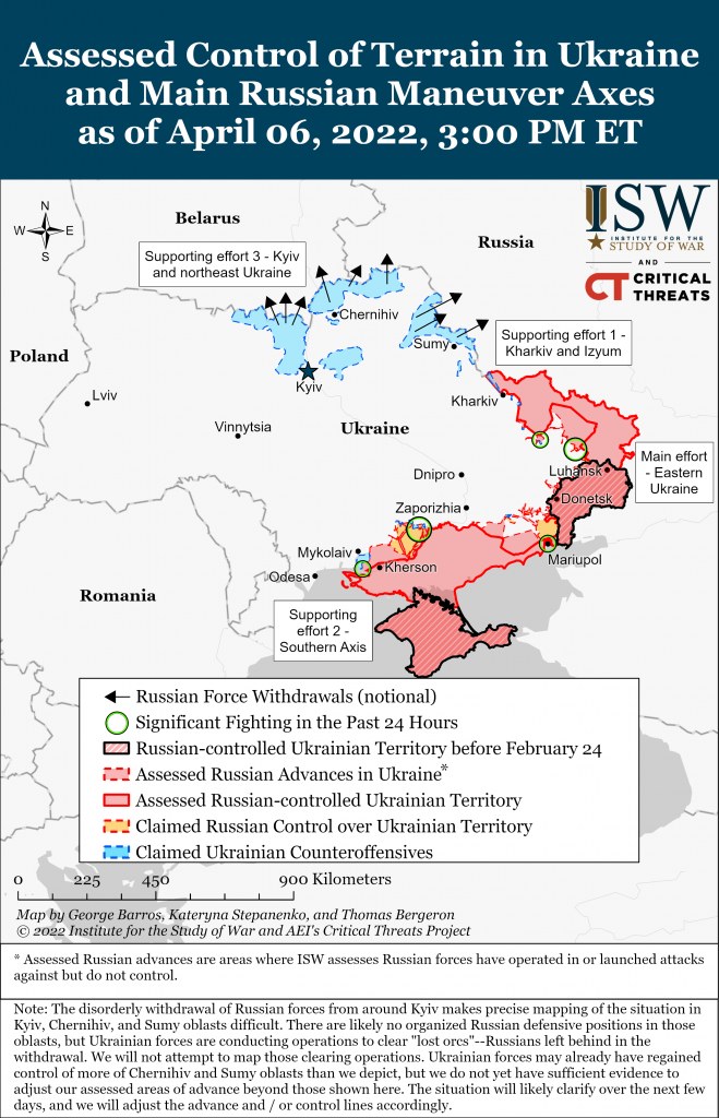Tak wygląda aktualna sytuacja w Ukrainie /G. Barros, K. Stepanenko, T. Bergeron/2022 Institute for the Study of War and AEI’s Critical Threats Projekt /materiały prasowe