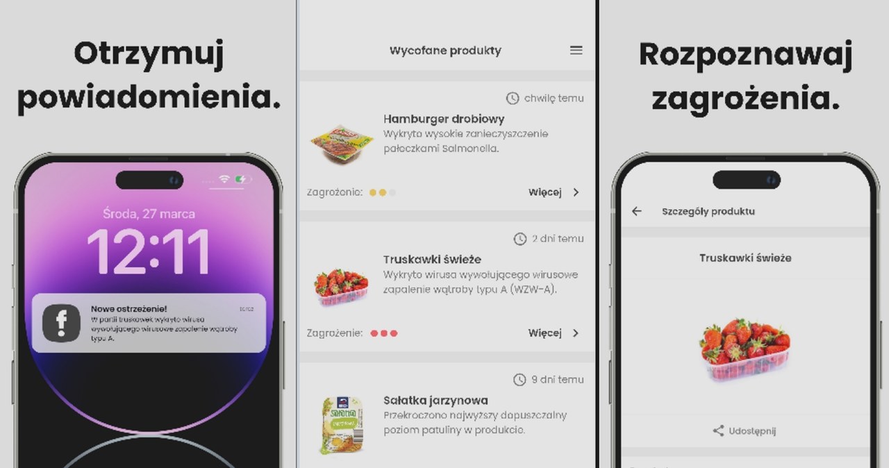 Tak wygląda aplikacja "foodAlert: Wycofane produkty" /foodAlert: Wycofane produkty /materiały promocyjne