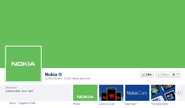 Tak wygląda Facebookowy profil Nokii /materiały prasowe