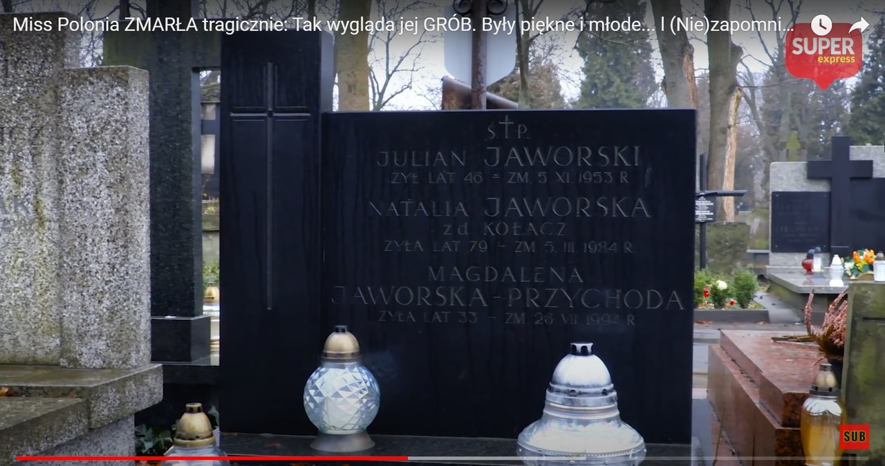 Tak wygląda grób Magdaleny Jaworskiej /https://www.youtube.com/watch?v=KukFHXUeP7c/ /materiał zewnętrzny