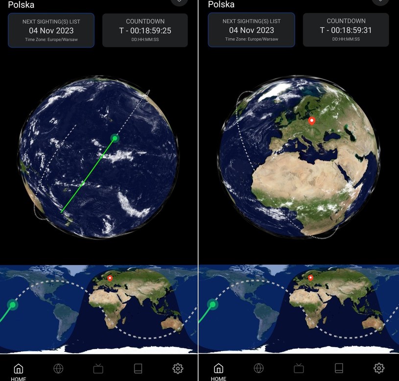 Tak wygląda interfejs aplikacji do śledzenia Międzynarodowej Stacji Kosmicznej /materiał zewnętrzny