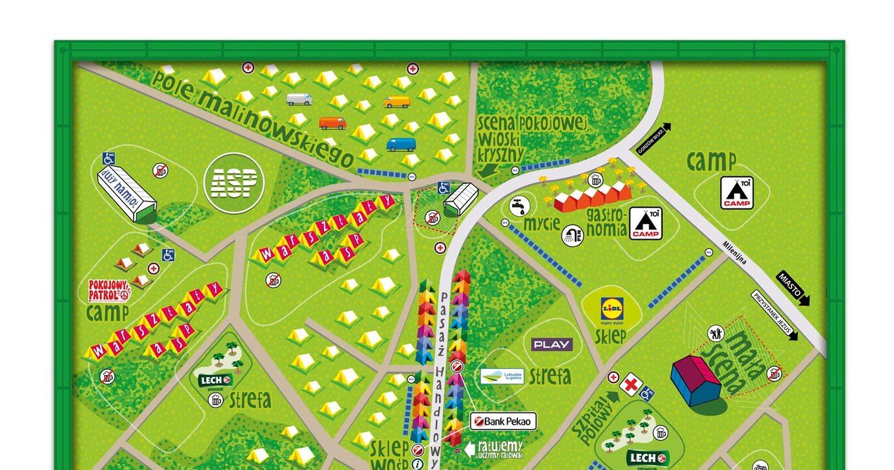 Tak wygląda mapka Przystanku Woodstock 2015 /Oficjalna strona festiwalu