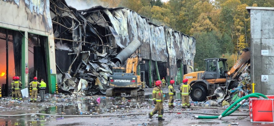 Tak wygląda sortownia odpadów w Elblągu po pożarze. /Urząd Miasta Elbląg /
