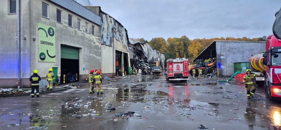 Tak wygląda sortownia odpadów w Elblągu po pożarze /Urząd Miasta Elbląg /