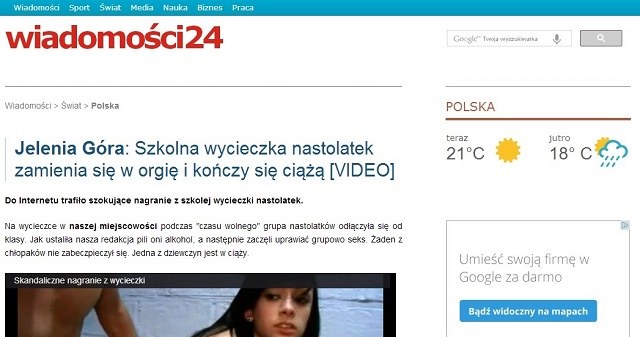 Tak wygląda spreparowana strona gazeta-wiadomości.pl /materiały prasowe