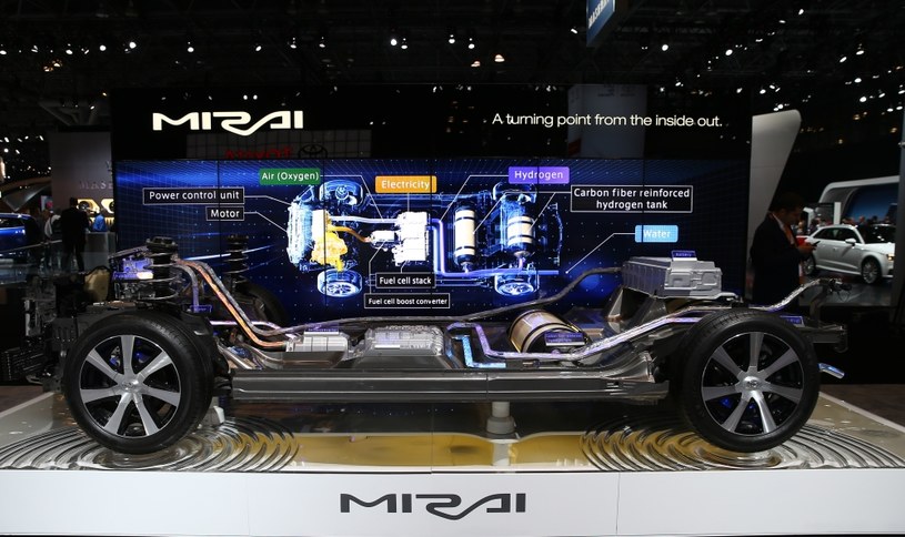 Tak wygląda układ napędowy wodorowej Toyoty Mirai /AFP