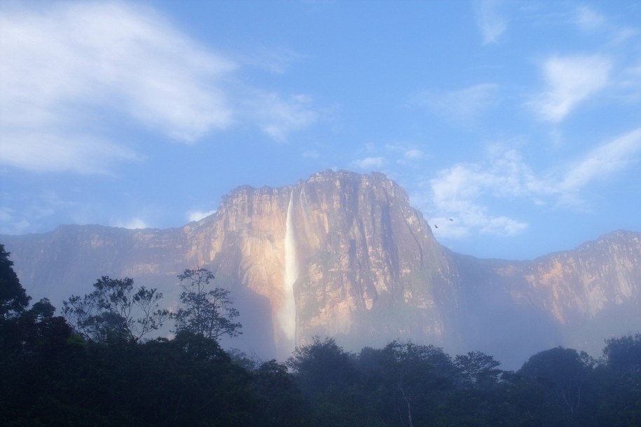 Tak wygląda wodospad Salto Angel, od którego Polacy chcą zacząć swoją wyprawę /F. Neukirchen/blickwinkel/dpa /PAP/DPA