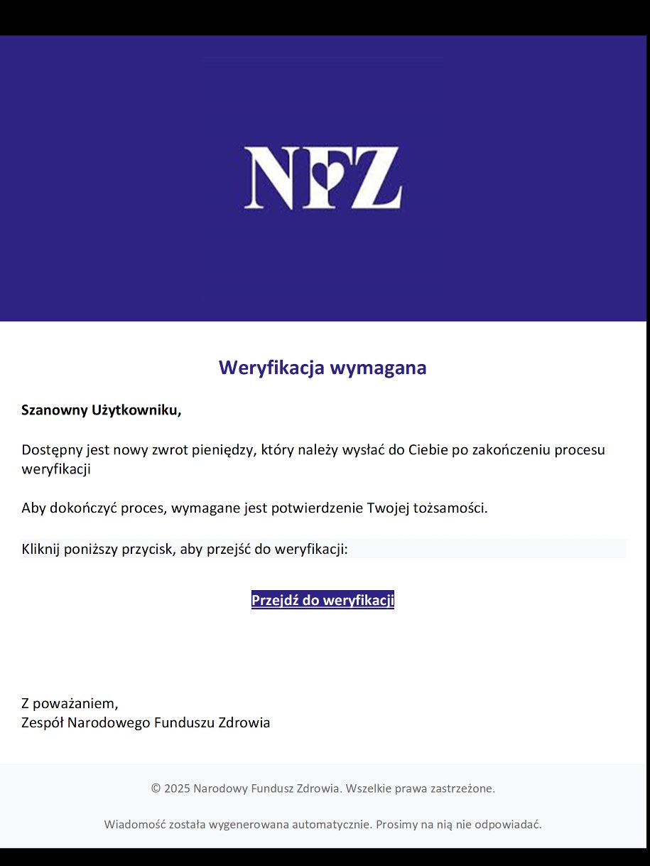 Tak wygladają przykładowe wiadomości od oszustów, przed którymi ostrzega NFZ /