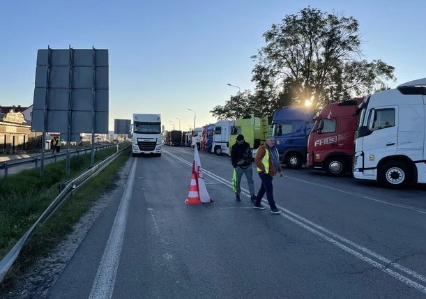 Tak wyglądał protest w Dorohusku /Krzysztof Kot /RMF FM