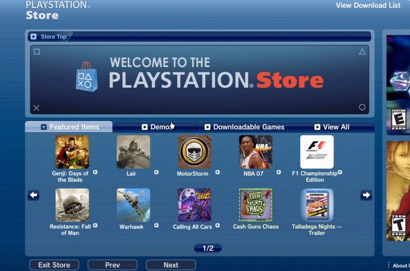 Tak wyglądała cyfrowa dystrybucja gier zaraz po premierze PS3 PlayStation /materiały prasowe