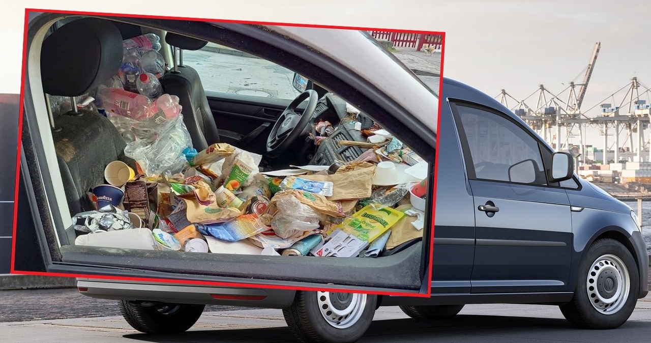 Tak wyglądała kabina Volkswagena Caddy, zatrzymanego przez policję /Policja