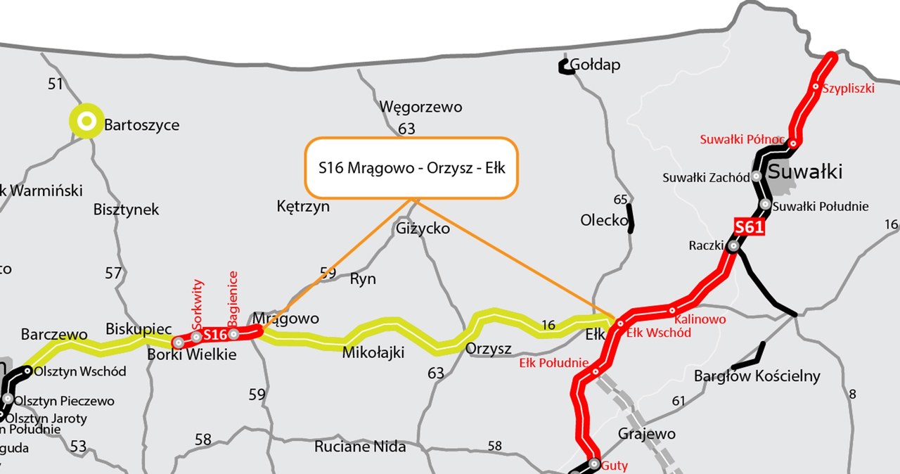 Tak wyglądały plany poprowadzenia drogi w 2021 roku. /GDDKiA