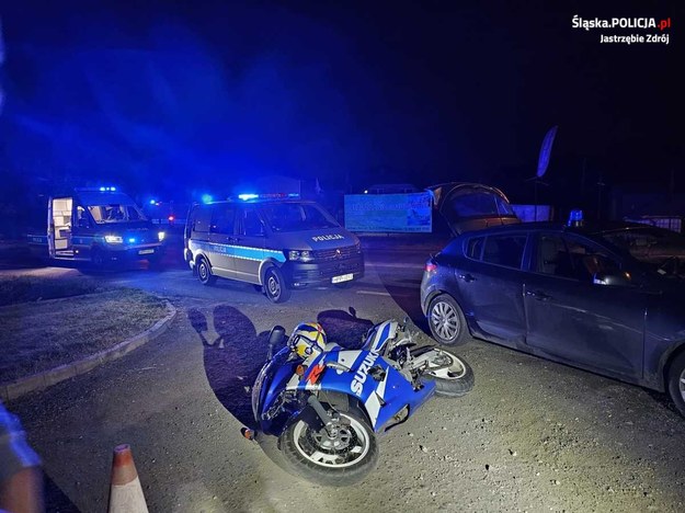 Tak zakończyła się ucieczka motocyklisty /Policja Śląska /Policja