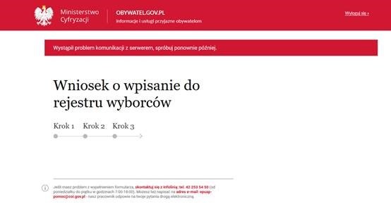 Taki komunikat pojawia się na stronie obywatel.gov.pl /Zrzut ekranu