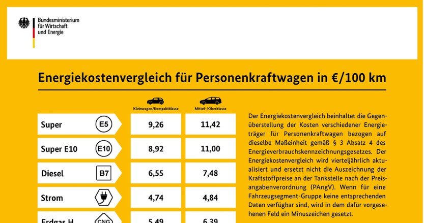 Takie dane znajdziemy od października na niemieckich stacjach "benzynowych" /Informacja prasowa