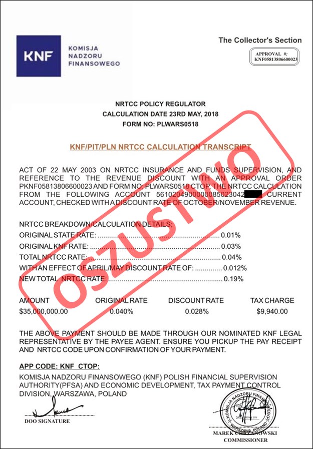 Takie dokumenty są rozsyłane przez oszustów - ostrzega KNF /Komisja Nadzoru Finansowego /