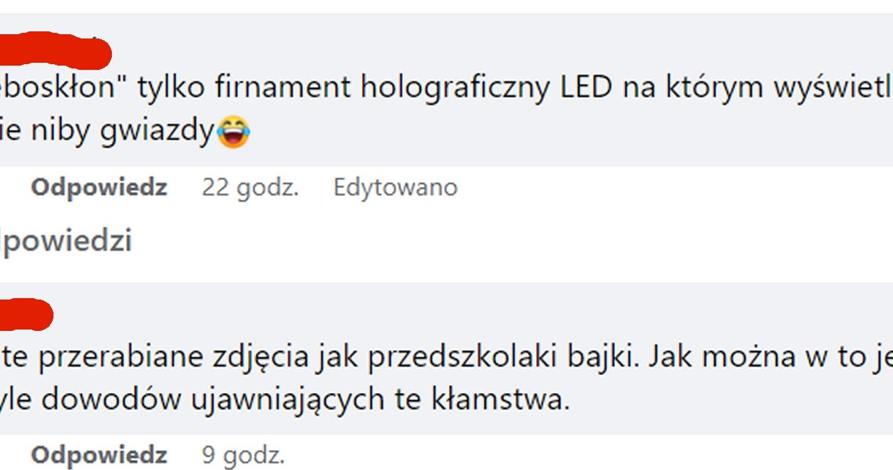Takie komentarze pojawiły się pod wpisem o teleskopie Webba na profilu Kwantowo.pl na Facebooku /Facebook/Kwantowo.pl /materiał zewnętrzny