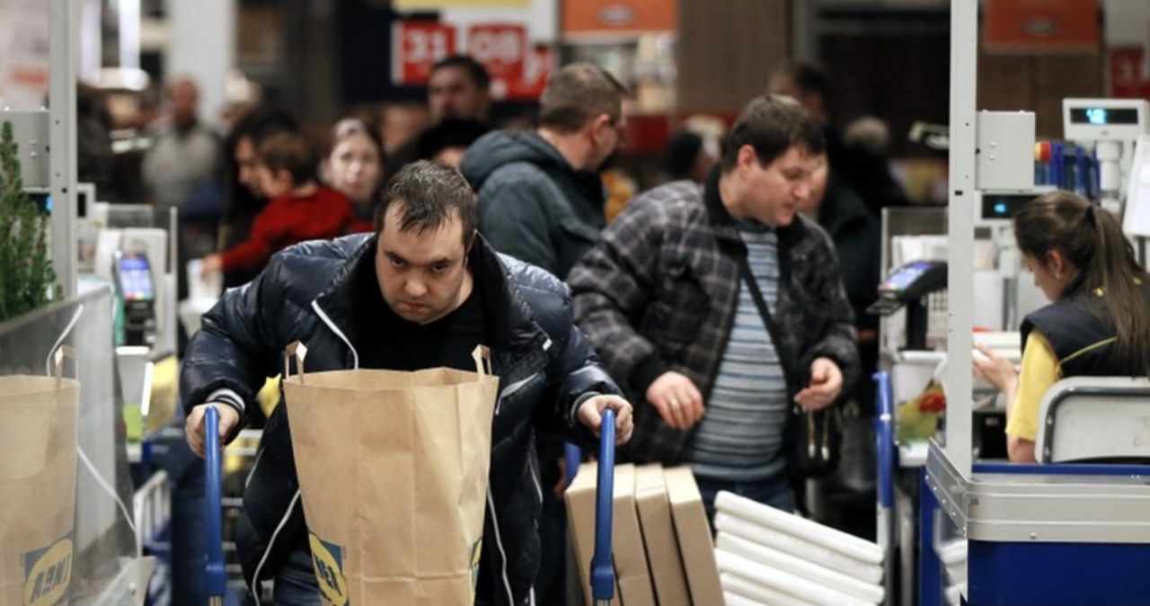 Takie sceny rozgrywały się w piątek w moskiewskim sklepie IKEA:
