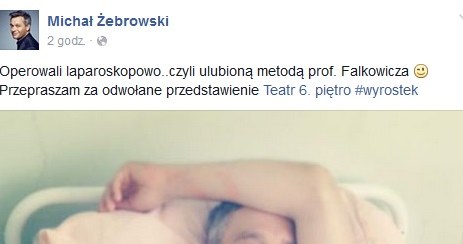 Takie zdjeci eopublikował na swoim profilu Michał Żebrowski /Screen z Facebook.com /INTERIA.PL