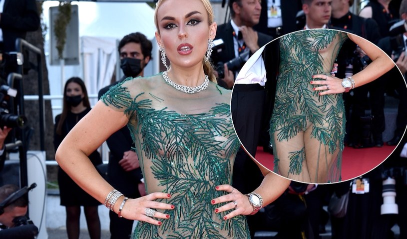 Tallia Storm w prześwitującej kreacji w Cannes /Lionel Hahn /Getty Images