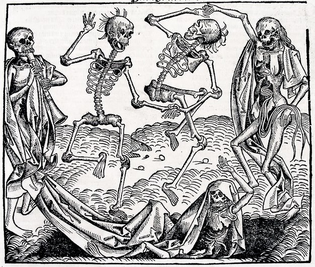 "Taniec śmierci" Michaela Wolgemuta inspirowany czarną śmiercią /Wikipedia Commons /
