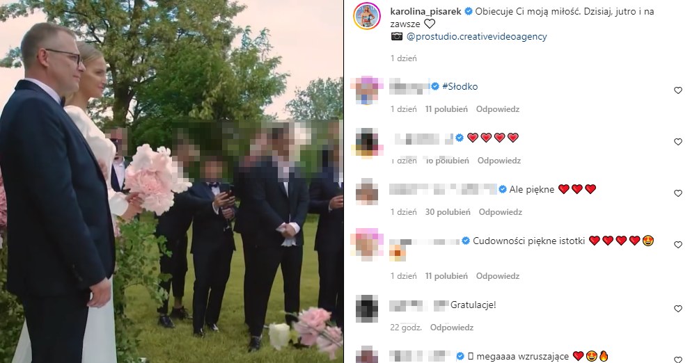 Tara Karoliny Pisarek poprowadził córkę do "ołtarza" /@karolina_pisarek /Instagram