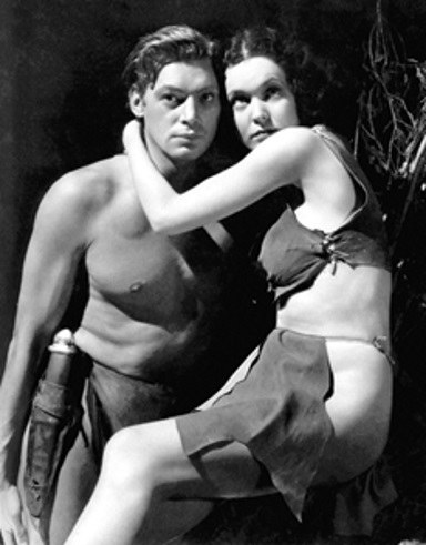 Tarzan (Johnny Weissmüller) i Jane (Maureen O’Sullivan) w filmie w reż. James C. McKay, Cedric Gibbons, 1934 r. /Encyklopedia Internautica