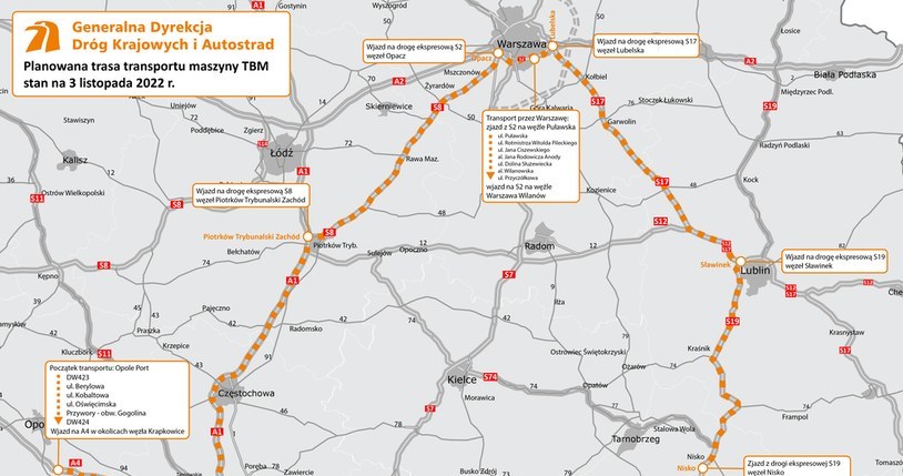 Tędy ma przemieszczać się potężny transport /GDDKiA