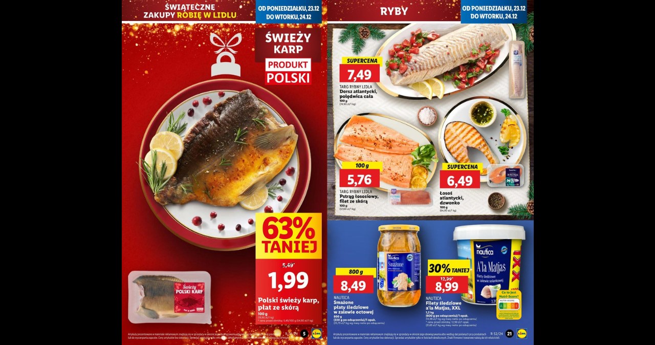 Tego nie może zabraknąć na Twoim wigilijnym stole! Ryby w promocji w Lidlu i Biedronce /Lidl /INTERIA.PL