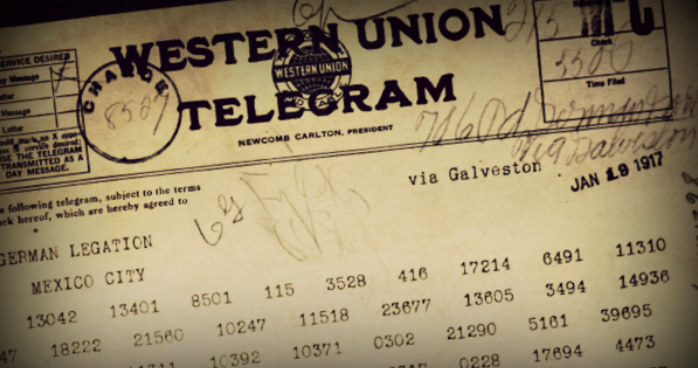 Telegram Zimmermana - fragment zaszyfrowanej depeszy /The U.S. National Archives /materiały prasowe