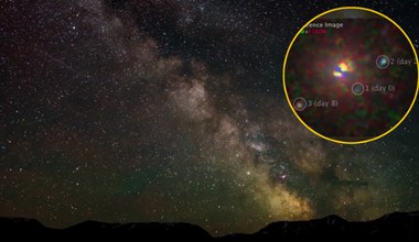 Teleskop Hubble'a uchwycił supernową w trzech różnych momentach swojego życia na jednym zdjęciu. Jak to możliwe?
