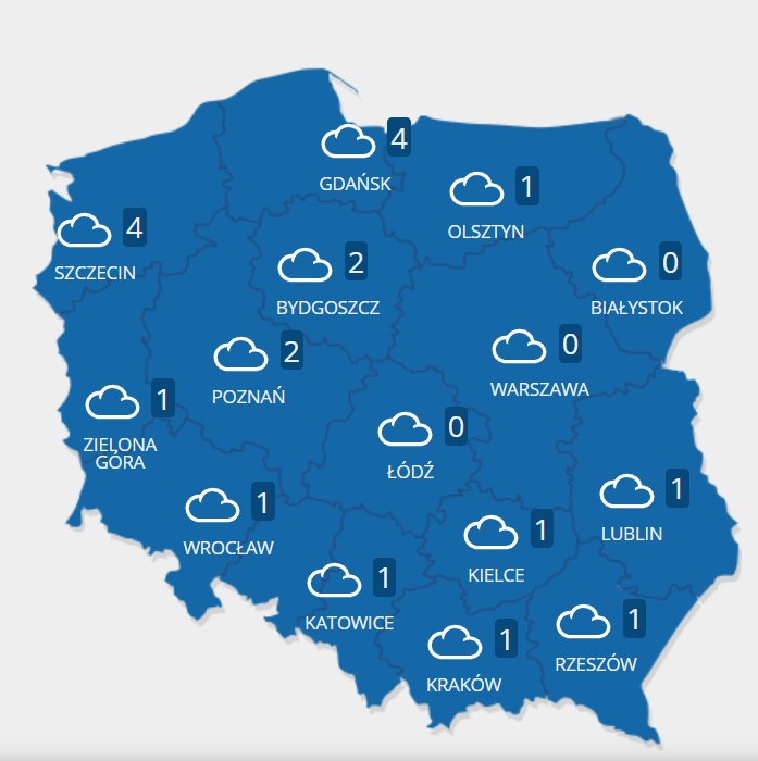 Temperatury w niedzielę /Interia / Pogoda /