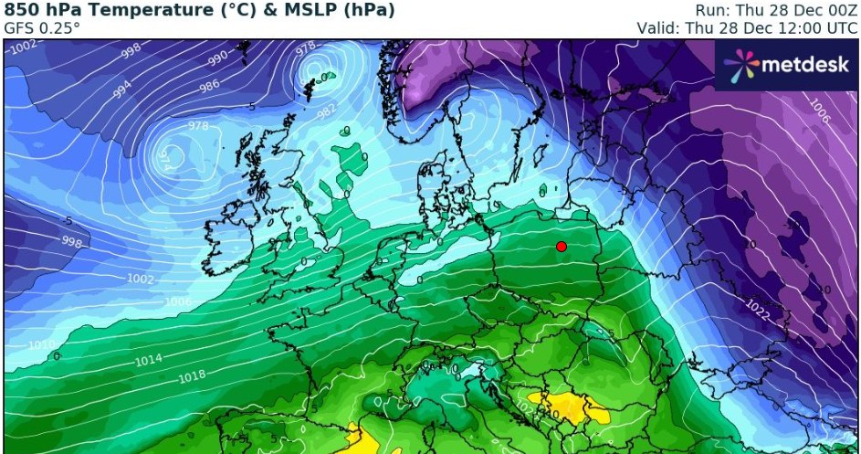 Temperatury w Polsce będą dosyć wysokie: lokalnie termometry mogą pokazać nawet 11 stopni Celsjusza /wxcharts /