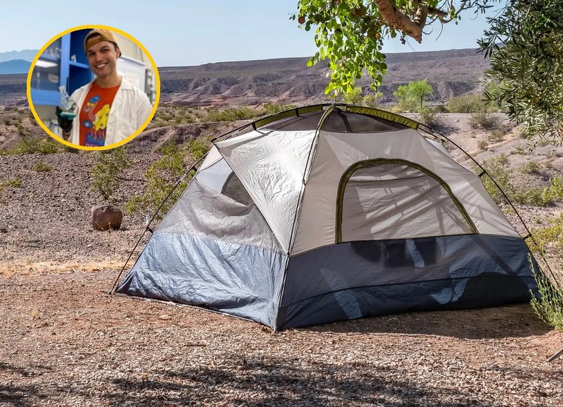 Ten namiot nie potrzebuje elektrycznego klimatyzatora. Al Kasani zapewnia, że jego wynalazek poprawi komfort życia w namiotach w czasie upałów /Twitter