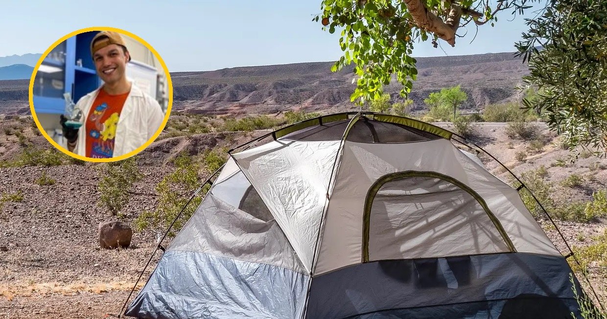 Ten namiot nie potrzebuje elektrycznego klimatyzatora. Al Kasani zapewnia, że jego wynalazek poprawi komfort życia w namiotach w czasie upałów /Twitter