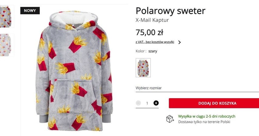 Ten polarowy sweter jest zabawny, ciepły i niezwykle stylowy! /KiK /INTERIA.PL