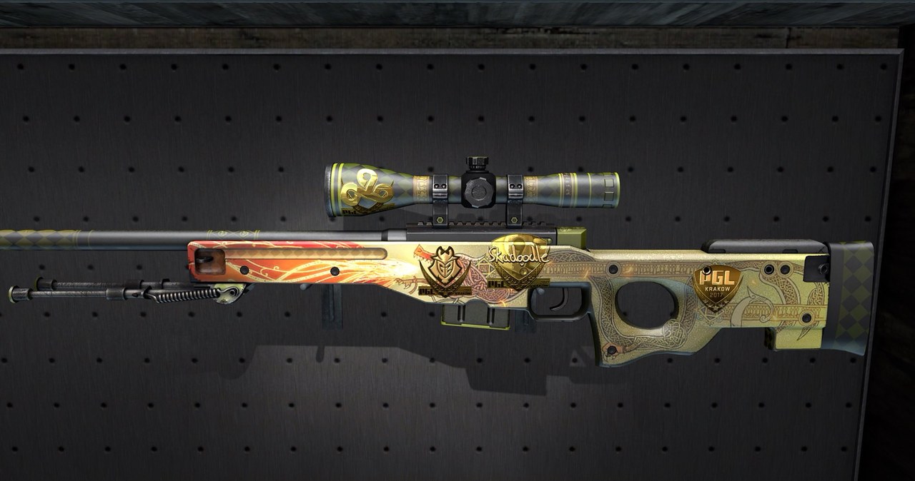 Ten Souvenir AWP Dragon Lore był o tyle wyjątkowy, że ma cyfrową naklejkę z autografem byłego profesjonalnego gracza CS GO,  Tylera “Skadoodle” Lathama /@roflm0nster /Twitter