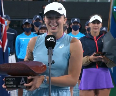 Tenis. Iga Świątek: Muszę powiedzieć to po polsku (POLSAT SPORT). Wideo