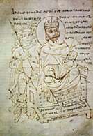 Teodozjusz Wielki, łaciński manuskrypt, IX w. /Encyklopedia Internautica