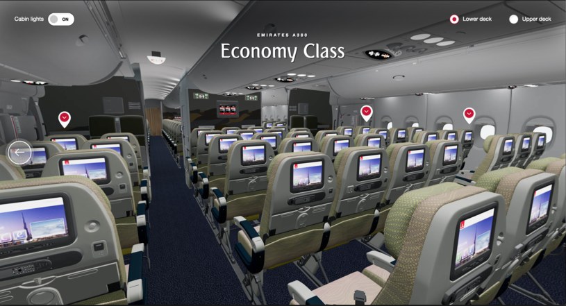 Teraz na emirates.com można zwiedzać samoloty w 3D /materiały prasowe