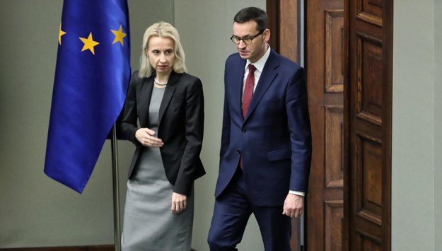 Teresa Czerwińska i Mateusz Morawiecki /Leszek Szymański /PAP