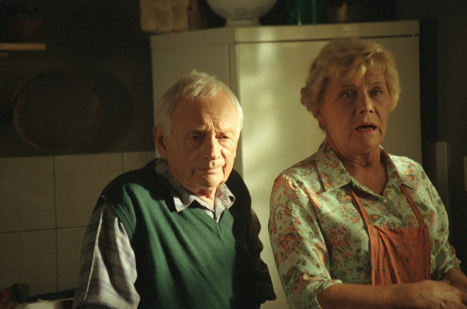 Teresa Lipowska i Witold Pyrkosz na planie "M jak miłość" /TVP/PAP- Dorota Potter /PAP