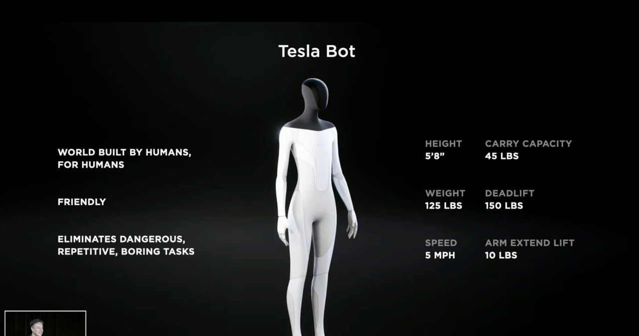 Tesla Bot staje się rzeczywistością. Na Tesla AI Day możemy zobaczyć działający prototyp /Tesla /materiały prasowe