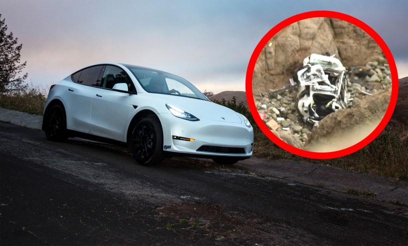 Tesla spadła z 76-metrowego klifu /Getty Images