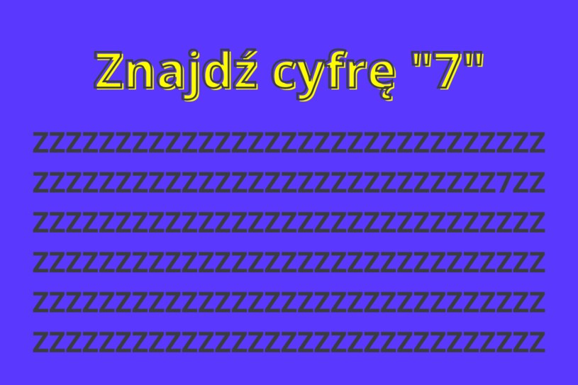 Test na spostrzegawczość: Czy uda ci się znaleźć na obrazku cyfrę "7"? Masz zaledwie 5 sekund